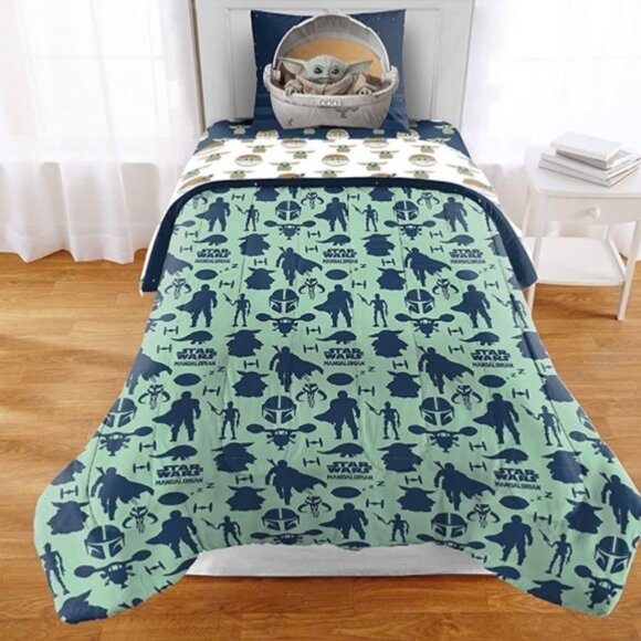 Disney Star Wars Mandalorian Baby Yoda Comforter Reversible Set - Picture 2 of 12